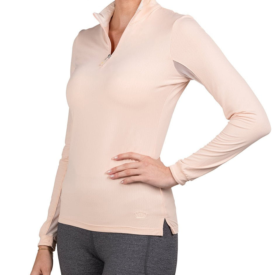 Kastel Denmark Long Sleeve Pearl Blush Solid 1/4 Zip - Kastel Denmark - Equiluxe Tack