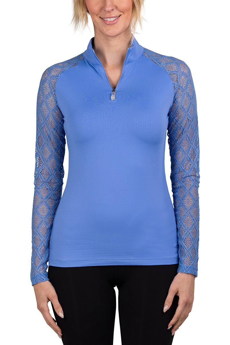 Kastel Denmark Long Sleeve Periwinkle Diamond Lace Raglan - Kastel Denmark - Equiluxe Tack