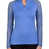 Kastel Denmark Long Sleeve Periwinkle Diamond Lace Raglan - Kastel Denmark - Equiluxe Tack