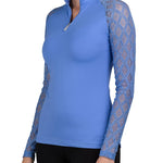 Kastel Denmark Long Sleeve Periwinkle Diamond Lace Raglan - Kastel Denmark - Equiluxe Tack