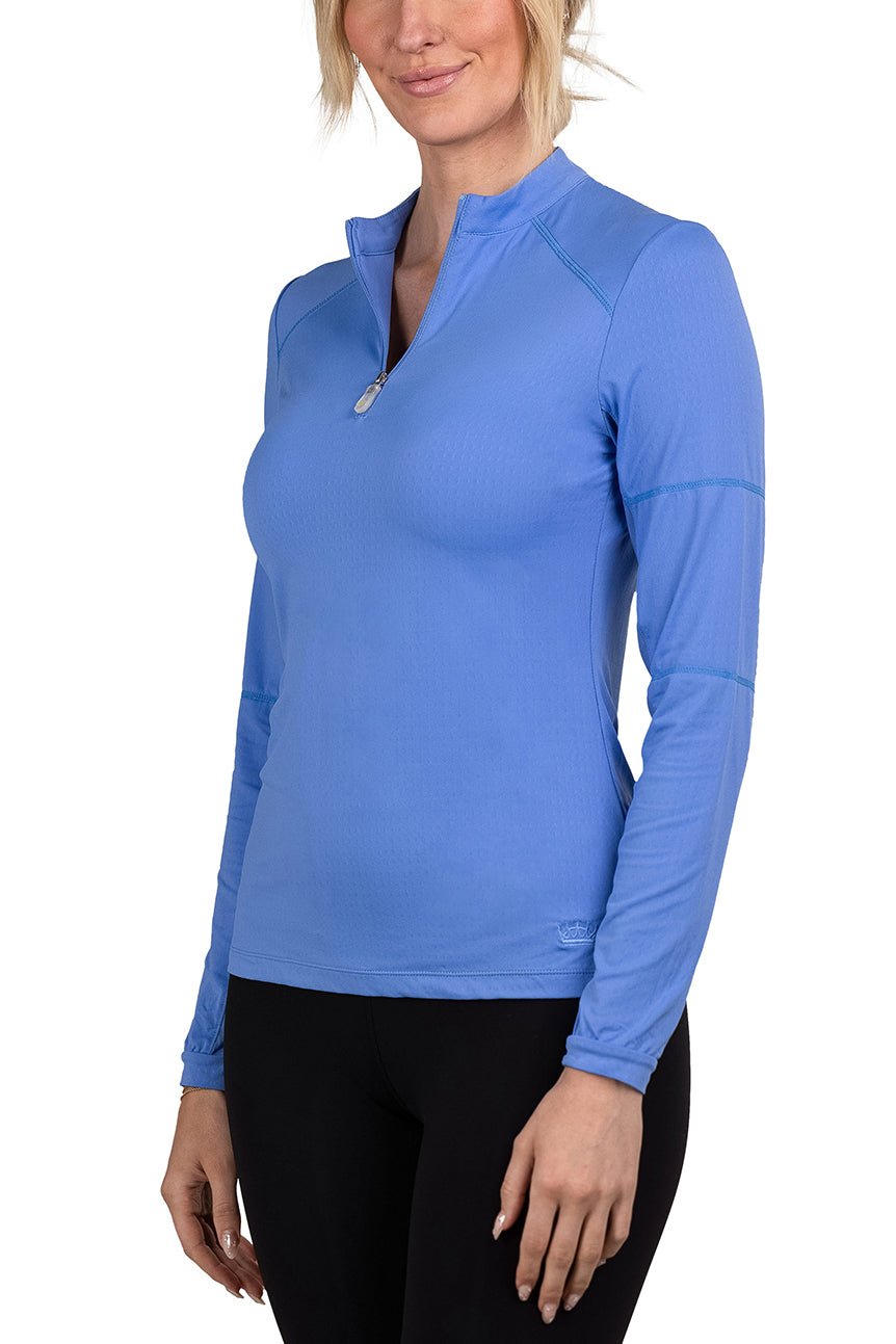 Kastel Denmark Long Sleeve Periwinkle Paneled Solid 1/4 Zip - Kastel Denmark - Equiluxe Tack