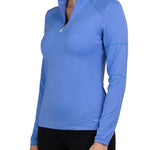 Kastel Denmark Long Sleeve Periwinkle Paneled Solid 1/4 Zip - Kastel Denmark - Equiluxe Tack