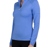 Kastel Denmark Long Sleeve Periwinkle Paneled Solid 1/4 Zip - Kastel Denmark - Equiluxe Tack