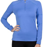 Kastel Denmark Long Sleeve Periwinkle Paneled Solid 1/4 Zip - Kastel Denmark - Equiluxe Tack