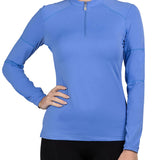 Kastel Denmark Long Sleeve Periwinkle Paneled Solid 1/4 Zip - Kastel Denmark - Equiluxe Tack