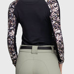 Kastel Denmark Long Sleeve Raglan Black & Cream Floral With Trim and Rose Gold 1/4 Zip - Kastel Denmark - Equiluxe Tack