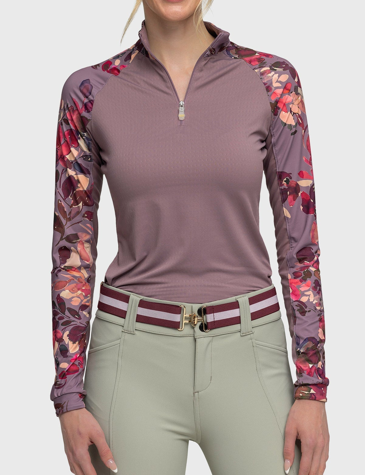 Kastel Denmark Long Sleeve Raglan Dusty Mauve Watercolor 1/4 Zip - Kastel Denmark - Equiluxe Tack