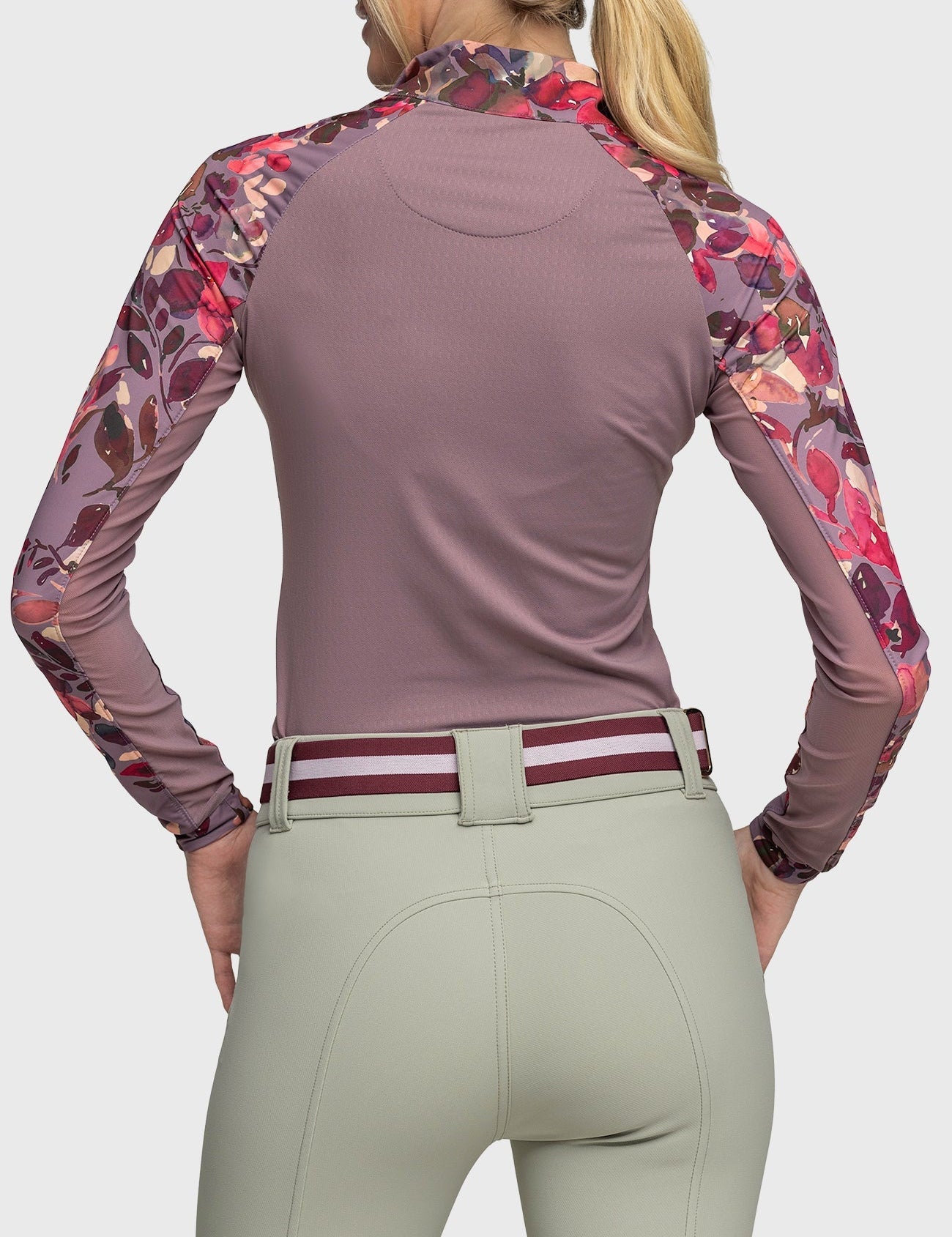 Kastel Denmark Long Sleeve Raglan Dusty Mauve Watercolor 1/4 Zip - Kastel Denmark - Equiluxe Tack