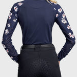 Kastel Denmark Long Sleeve Raglan Navy Floral With Gold 1/4 Zip - Kastel Denmark - Equiluxe Tack