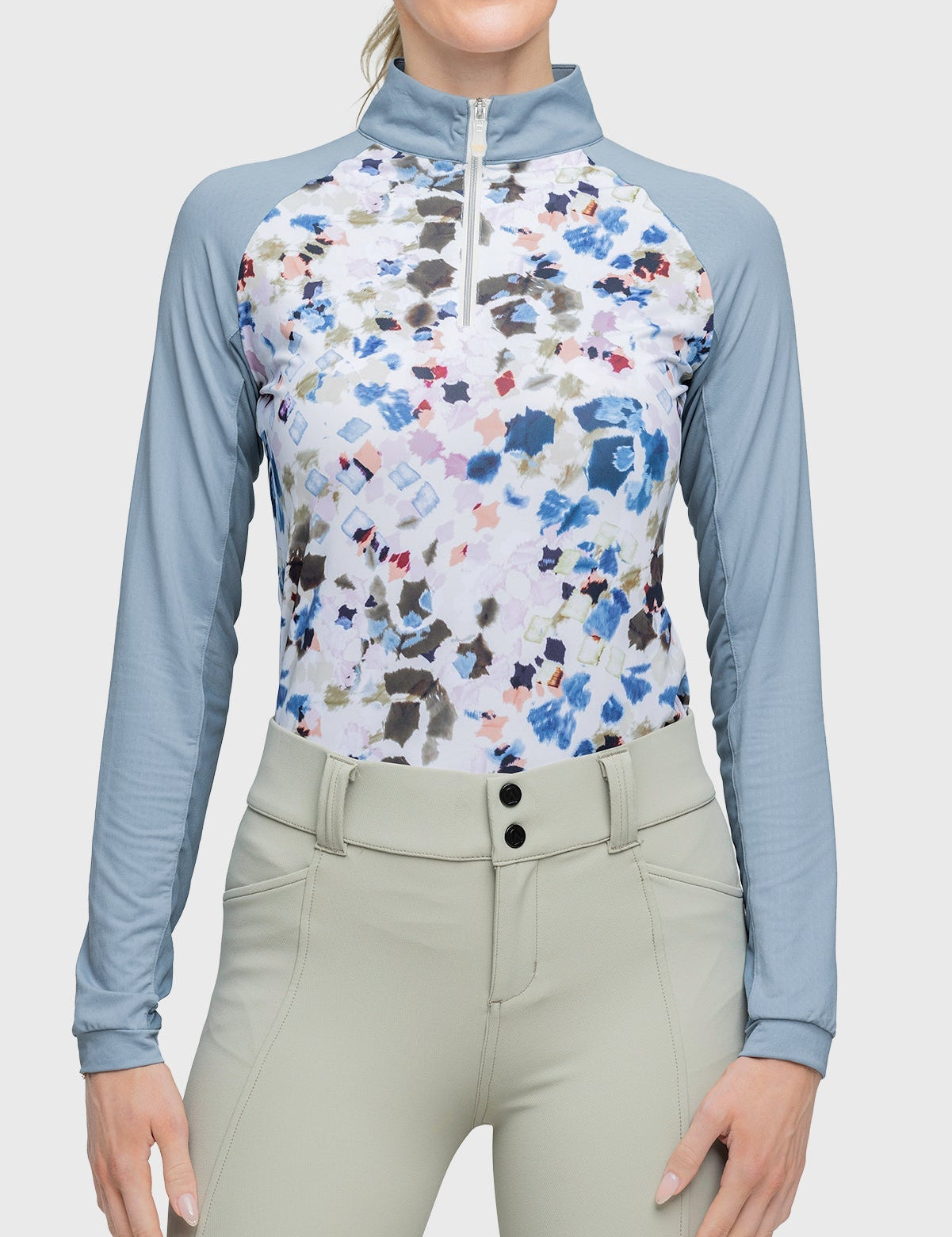 Kastel Denmark Long Sleeve Raglan Seaside Abstract 1/4 Zip Shirt - Kastel Denmark - Equiluxe Tack