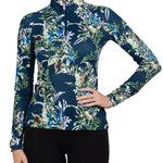 Kastel Denmark Long Sleeve Sailor Blue Botanical 1/4 Zip - Kastel Denmark - Equiluxe Tack