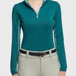 Kastel Denmark Long Sleeve Teal Solid 1/4 Zip With Contrast Collar and Cuffs - Kastel Denmark - Equiluxe Tack