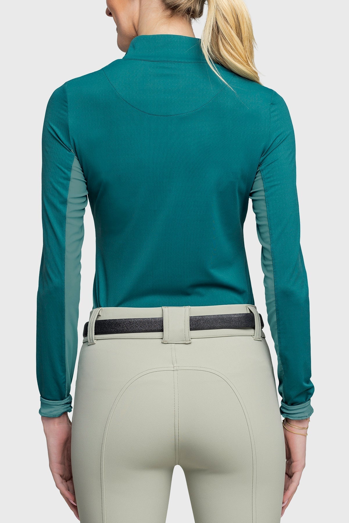 Kastel Denmark Long Sleeve Teal Solid 1/4 Zip With Contrast Collar and Cuffs - Kastel Denmark - Equiluxe Tack