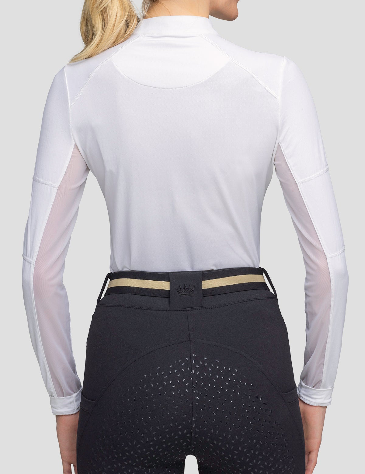 Kastel Denmark Long Sleeve White Paneled Solid 1/4 Zip - Kastel Denmark - Equiluxe Tack