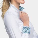 Kastel Denmark Long Sleeve White Tailored Shirt with Horseshoe Inner Print - Kastel Denmark - Equiluxe Tack