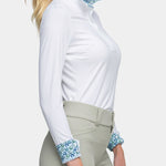 Kastel Denmark Long Sleeve White Tailored Shirt with Horseshoe Inner Print - Kastel Denmark - Equiluxe Tack