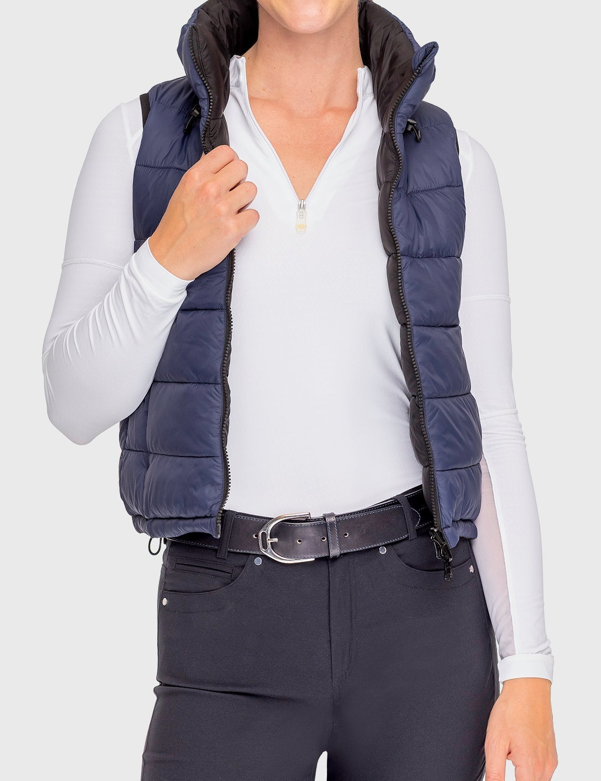 Kastel Denmark Navy and Black Solid Reversible Puffer Vest - Kastel Denmark - Equiluxe Tack