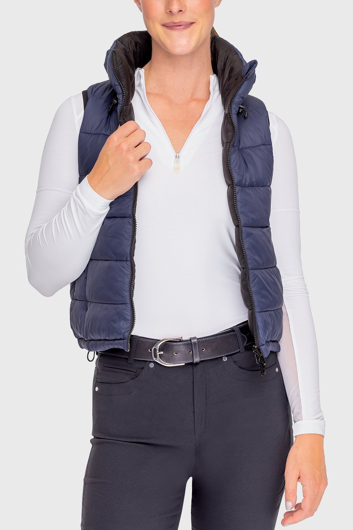 Kastel Denmark Navy and Black Solid Reversible Puffer Vest - Kastel Denmark - Equiluxe Tack