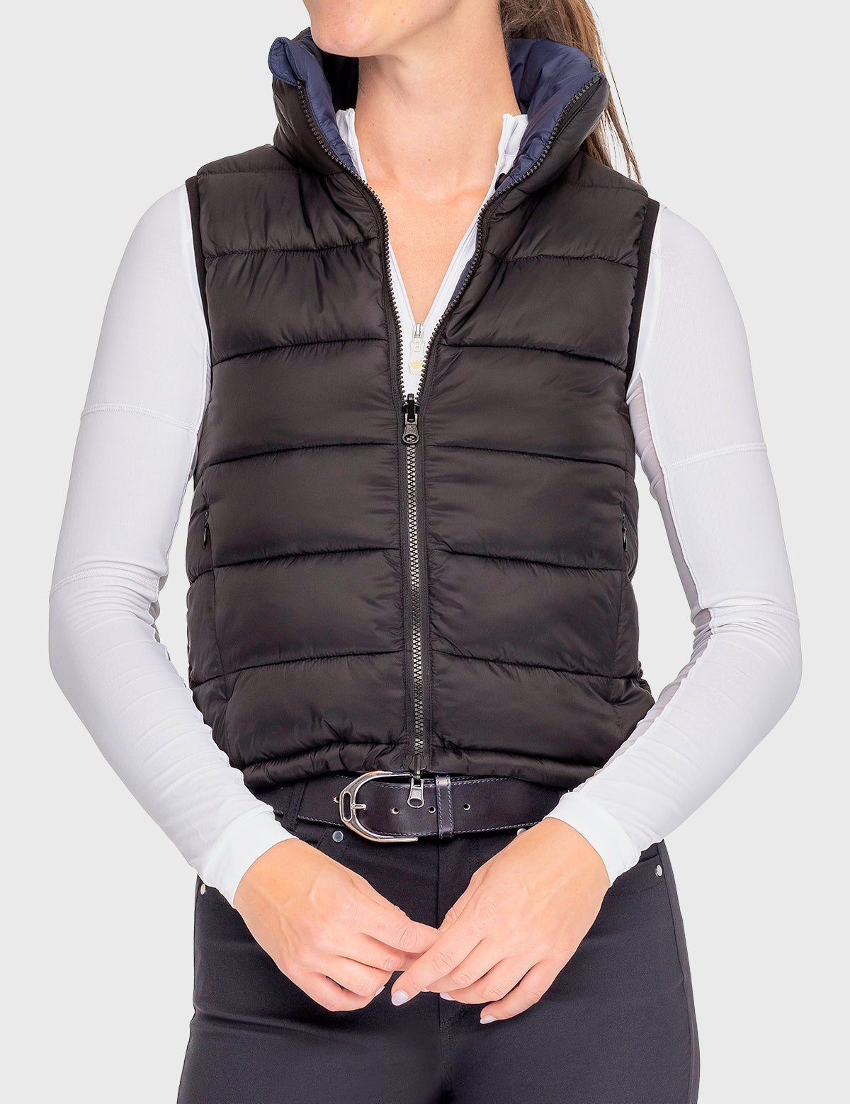 Kastel Denmark Navy and Black Solid Reversible Puffer Vest - Kastel Denmark - Equiluxe Tack
