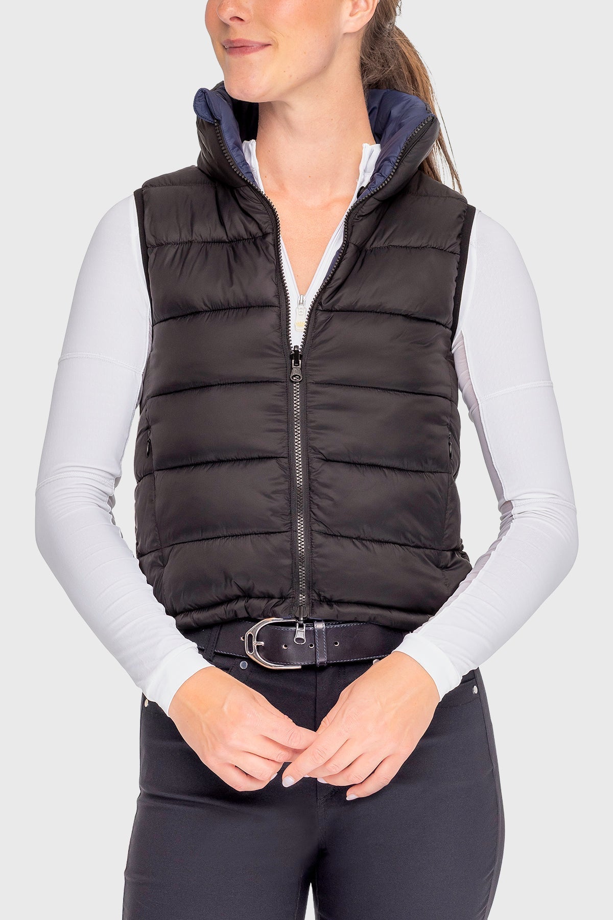 Kastel Denmark Navy and Black Solid Reversible Puffer Vest - Kastel Denmark - Equiluxe Tack
