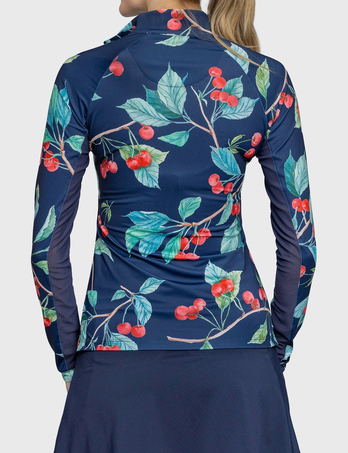 Kastel Denmark Navy Cherries Long Sleeve 1/4 Zip Sun Shirt - Kastel Denmark - Equiluxe Tack
