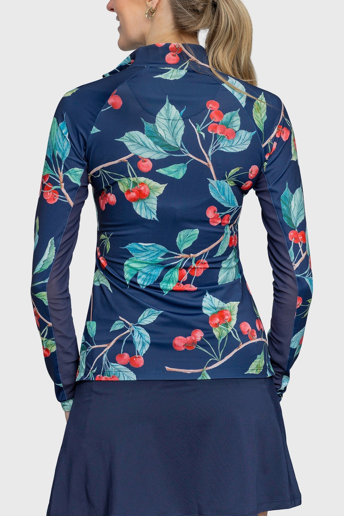 Kastel Denmark Navy Cherries Long Sleeve 1/4 Zip Sun Shirt - Kastel Denmark - Equiluxe Tack