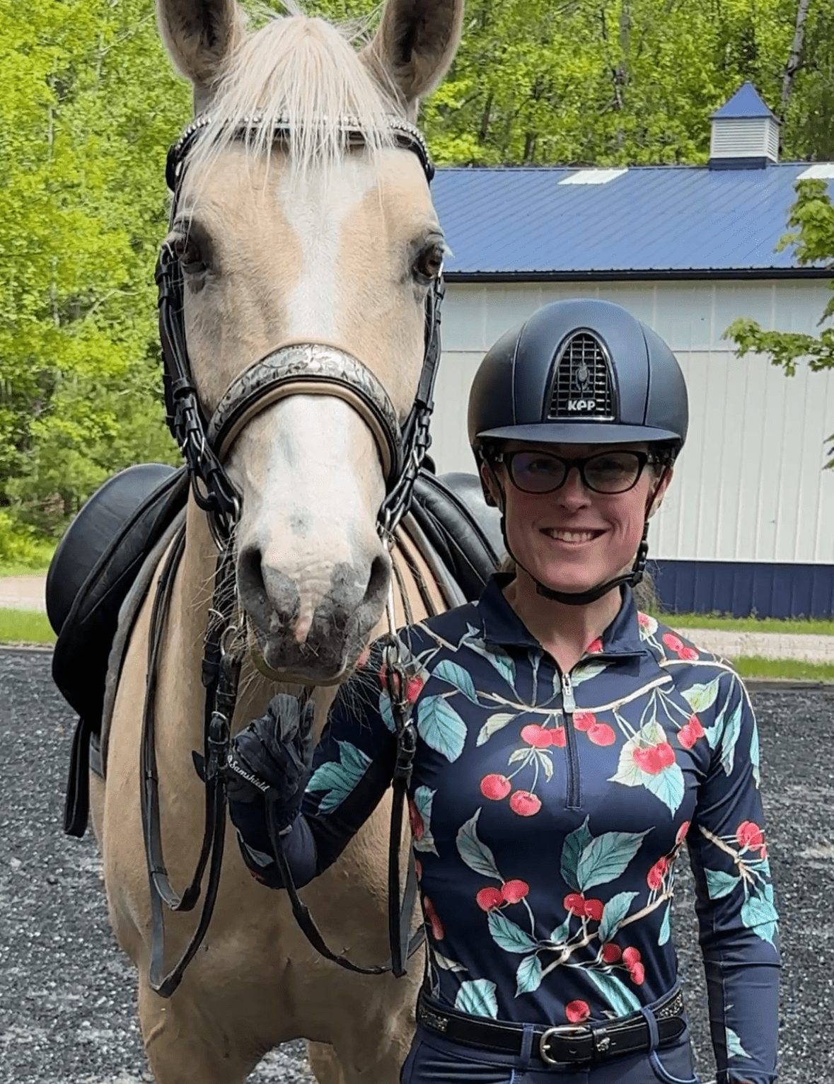 Kastel Denmark Navy Cherries Long Sleeve 1/4 Zip Sun Shirt - Kastel Denmark - Equiluxe Tack