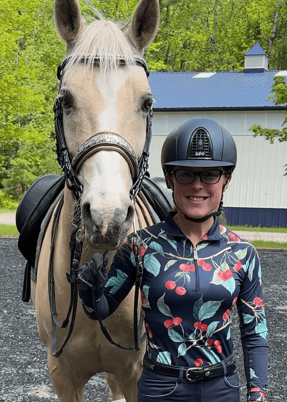 Kastel Denmark Navy Cherries Long Sleeve 1/4 Zip Sun Shirt - Kastel Denmark - Equiluxe Tack