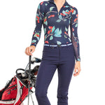 Kastel Denmark Navy Cherries Long Sleeve 1/4 Zip Sun Shirt - Kastel Denmark - Equiluxe Tack