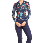 Kastel Denmark Navy Cherries Long Sleeve 1/4 Zip Sun Shirt - Kastel Denmark - Equiluxe Tack