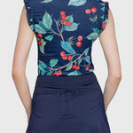 Kastel Denmark Navy Cherries Ruffle Sleeveless 1/4 Zip Sun Top - Kastel Denmark - Equiluxe Tack