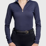 Kastel Denmark Navy Floral Print Collar and Cuffs Long Sleeve - Kastel Denmark - Equiluxe Tack