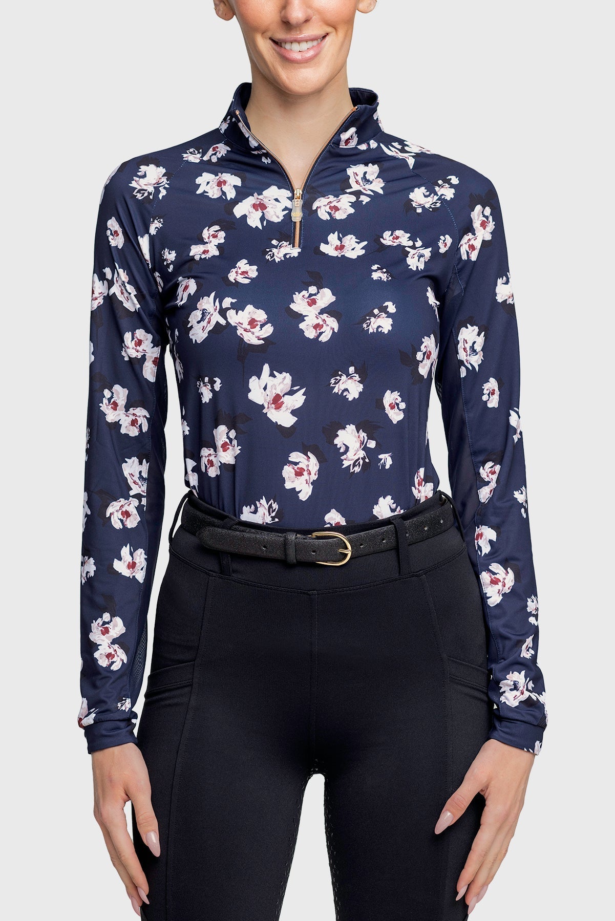 Kastel Denmark Navy Floral Print Long Sleeve Navy Floral - Kastel Denmark - Equiluxe Tack