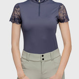 Kastel Denmark Navy Galloon Lace Short Sleeve 1/4 Zip Sun Shirt - Kastel Denmark - Equiluxe Tack