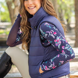 Kastel Denmark Navy Garden Blooms Long Sleeve 1/4 Zip Sun Shirt - Kastel Denmark - Equiluxe Tack