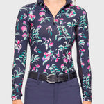 Kastel Denmark Navy Garden Blooms Long Sleeve 1/4 Zip Sun Shirt - Kastel Denmark - Equiluxe Tack