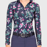 Kastel Denmark Navy Garden Blooms Long Sleeve 1/4 Zip Sun Shirt - Kastel Denmark - Equiluxe Tack