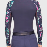 Kastel Denmark Navy Garden Blooms Raglan Long Sleeve 1/4 Zip Sun Shirt - Kastel Denmark - Equiluxe Tack