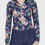 Kastel Denmark Navy Lush Garden 1/4 Zip Long Sleeve Shirt - Kastel Denmark - Equiluxe Tack