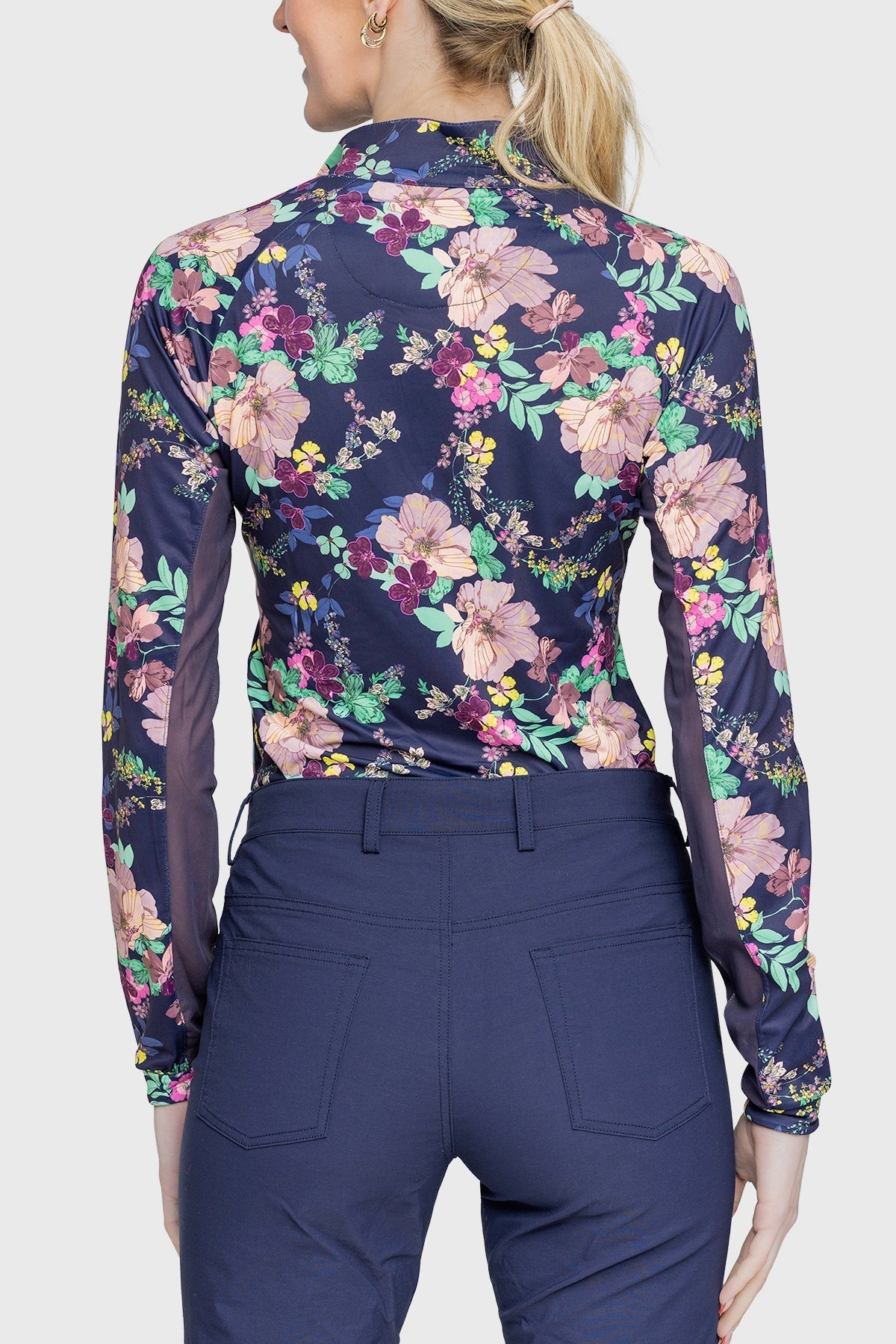 Kastel Denmark Navy Lush Garden 1/4 Zip Long Sleeve Shirt - Kastel Denmark - Equiluxe Tack
