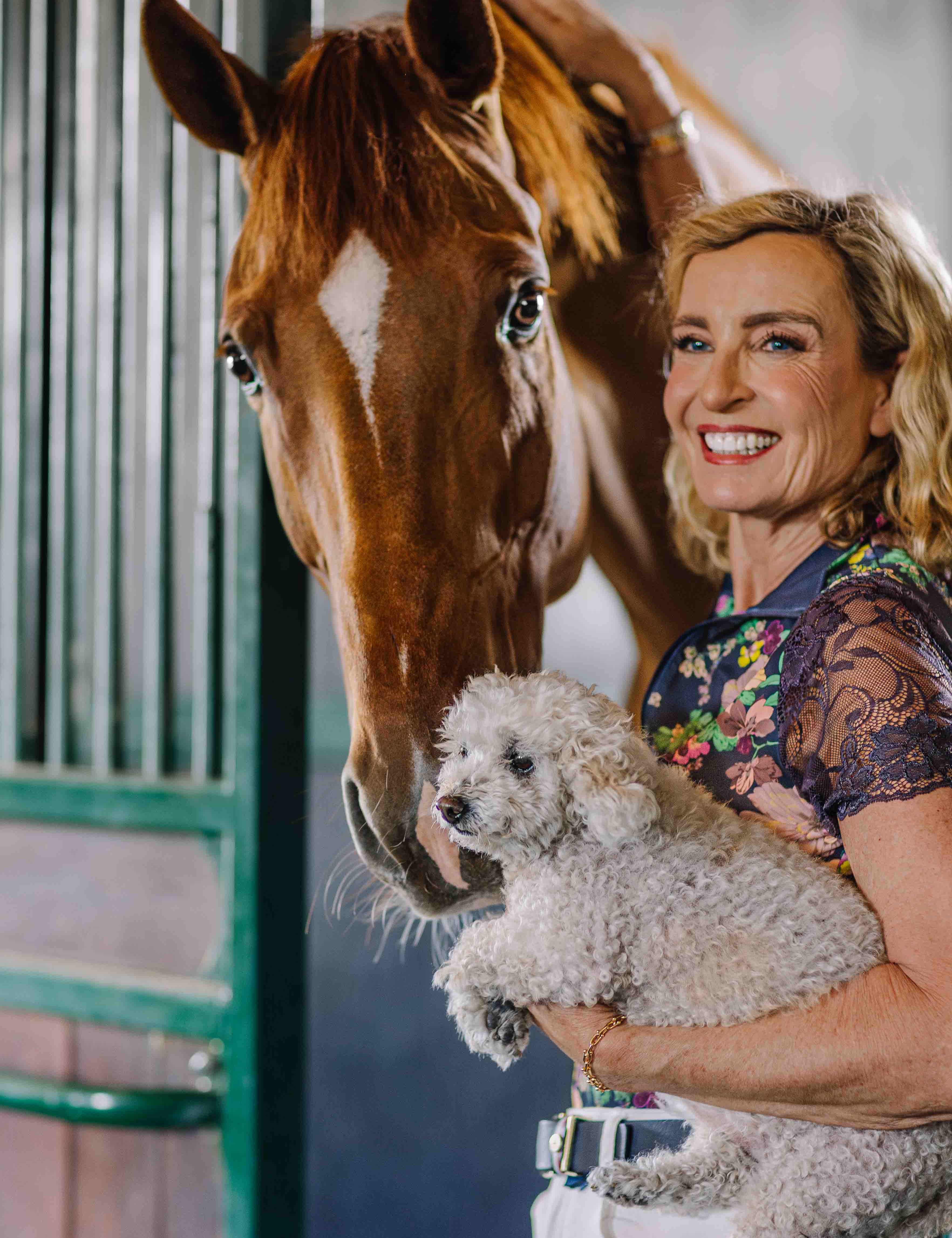 Kastel Denmark Navy Lush Garden Galloon Lace 1/4 Zip Short Sleeve Shirt - Kastel Denmark - Equiluxe Tack