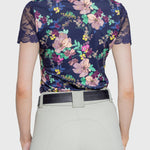Kastel Denmark Navy Lush Garden Galloon Lace 1/4 Zip Short Sleeve Shirt - Kastel Denmark - Equiluxe Tack