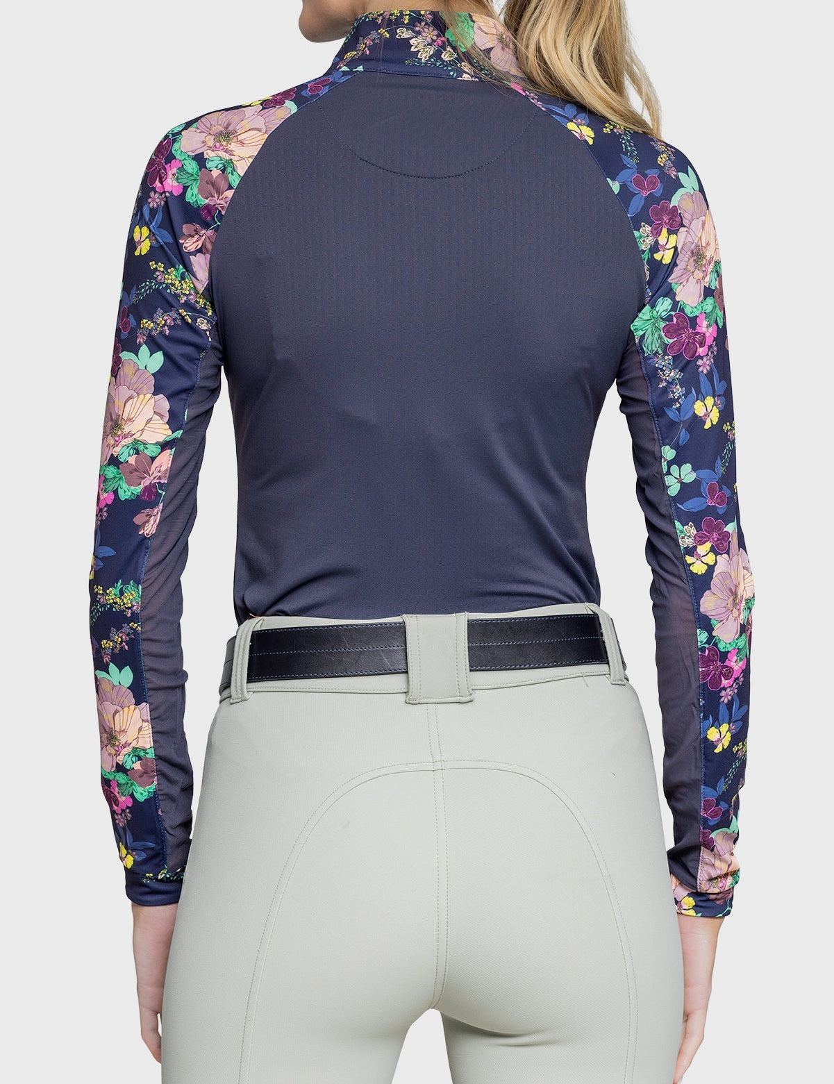 Kastel Denmark Navy Lush Garden Long Sleeve 1/4 Zip Raglan Shirt - Kastel Denmark - Equiluxe Tack