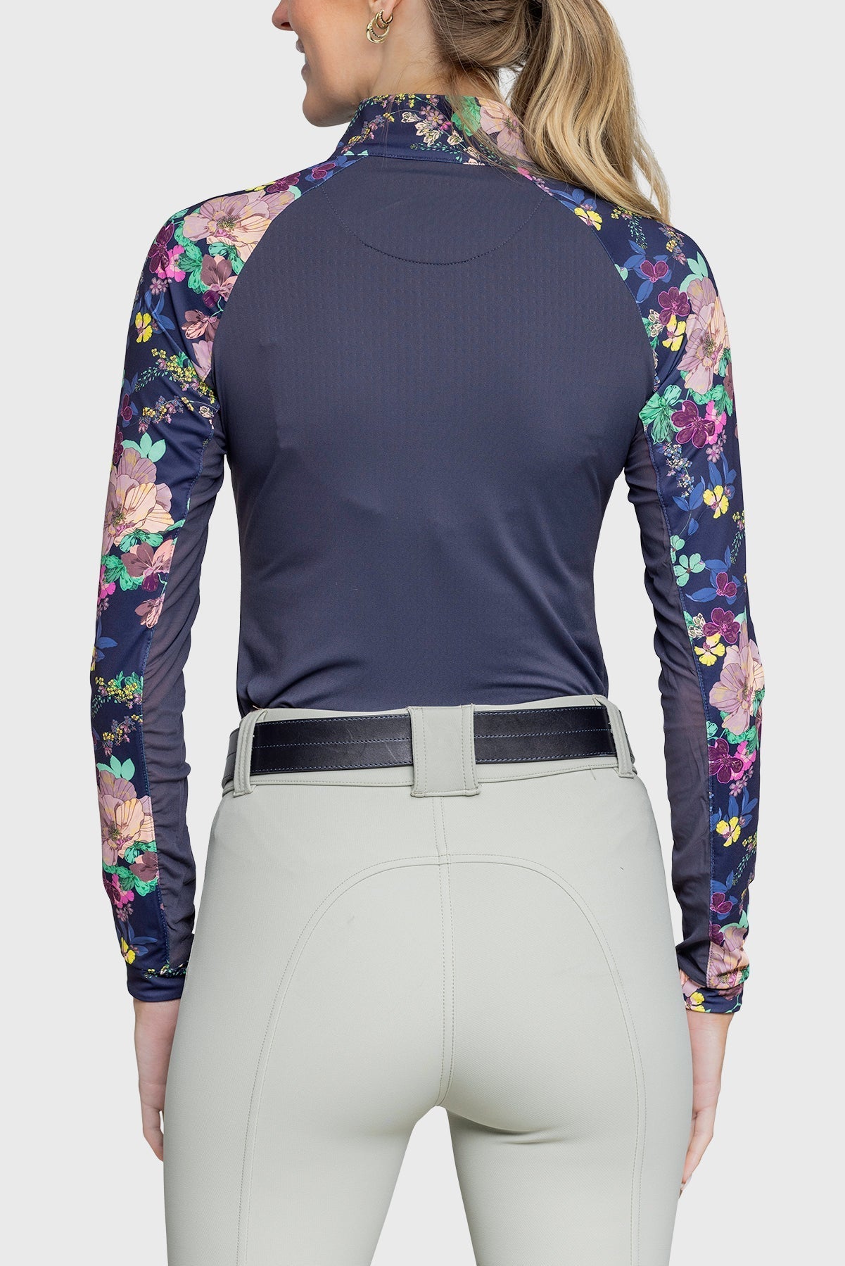 Kastel Denmark Navy Lush Garden Long Sleeve 1/4 Zip Raglan Shirt - Kastel Denmark - Equiluxe Tack