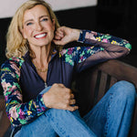 Kastel Denmark Navy Lush Garden Long Sleeve 1/4 Zip Raglan Shirt - Kastel Denmark - Equiluxe Tack