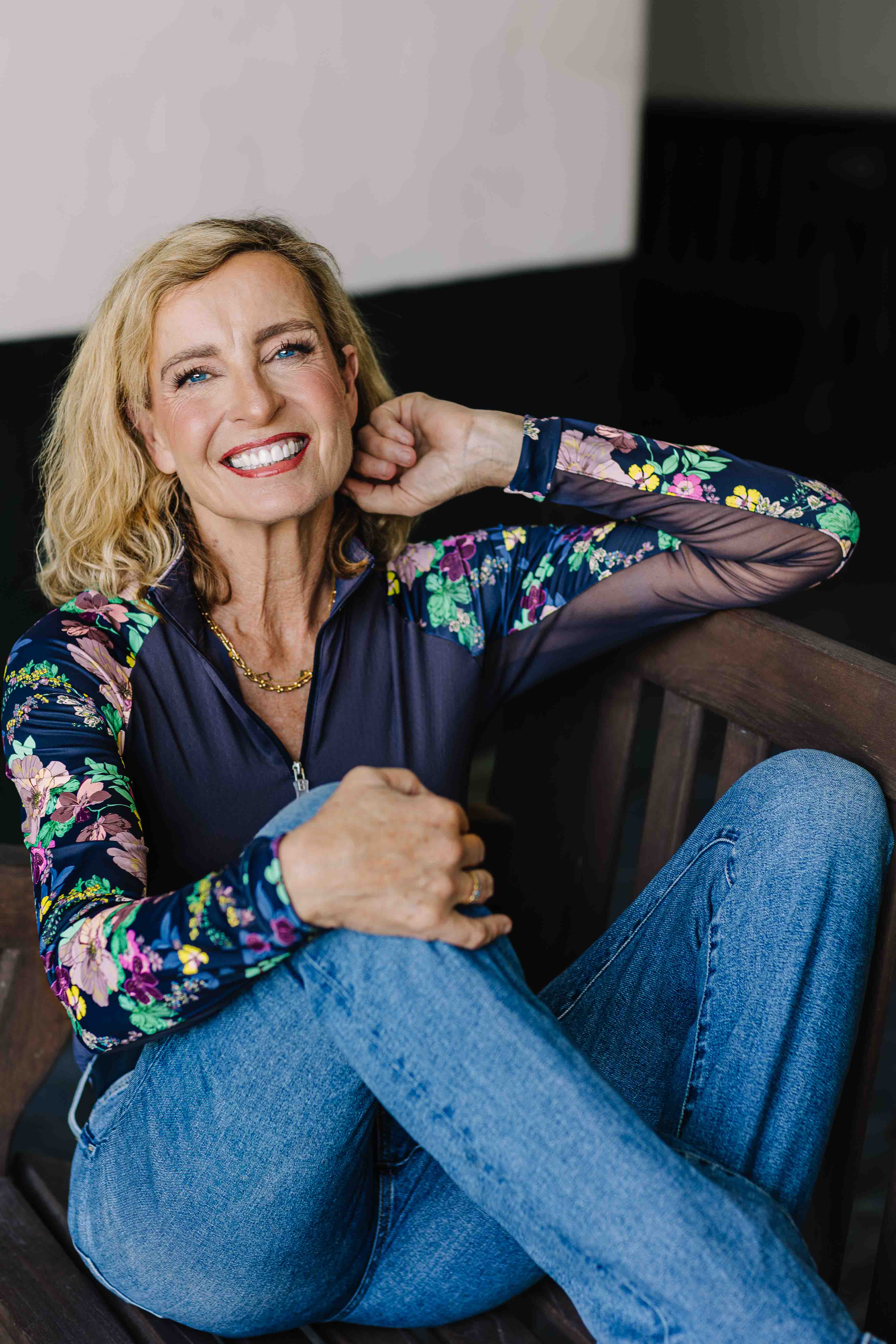 Kastel Denmark Navy Lush Garden Long Sleeve 1/4 Zip Raglan Shirt - Kastel Denmark - Equiluxe Tack