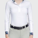 Kastel Denmark Navy Lush Garden Tailored White Long Sleeve Show Shirt - Kastel Denmark - Equiluxe Tack