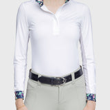 Kastel Denmark Navy Lush Garden Tailored White Long Sleeve Show Shirt - Kastel Denmark - Equiluxe Tack