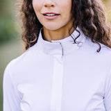 Kastel Denmark Navy Lush Garden Tailored White Long Sleeve Show Shirt - Kastel Denmark - Equiluxe Tack