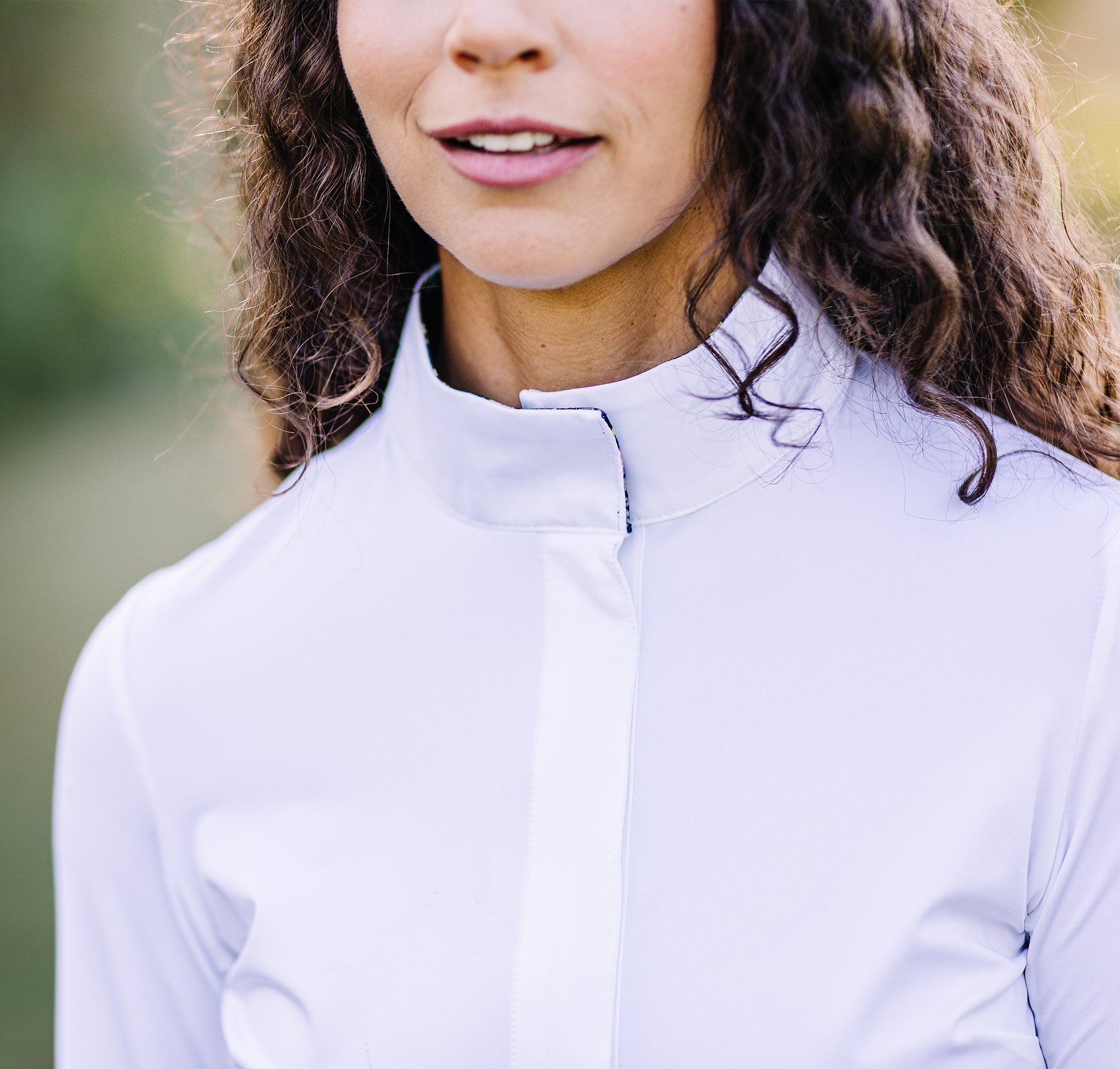 Kastel Denmark Navy Lush Garden Tailored White Long Sleeve Show Shirt - Kastel Denmark - Equiluxe Tack